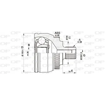 Embout de cardan avant (kit de réparation) OPEN PARTS CVJ5516.10