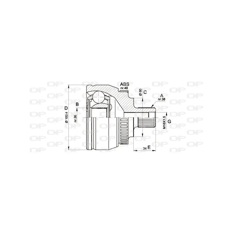 Embout de cardan avant (kit de réparation) OPEN PARTS CVJ5516.10