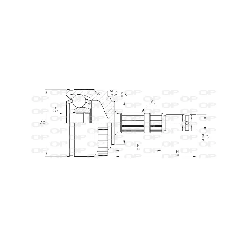 Embout de cardan avant (kit de réparation) OPEN PARTS CVJ5519.10