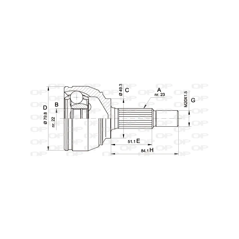 Embout de cardan avant (kit de réparation) OPEN PARTS CVJ5521.10