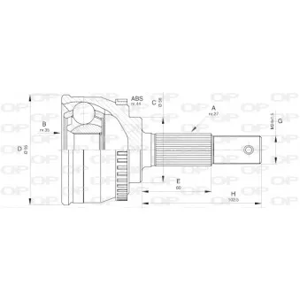 Embout de cardan avant (kit de réparation) OPEN PARTS CVJ5522.10