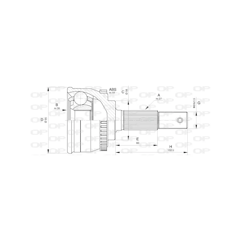 Embout de cardan avant (kit de réparation) OPEN PARTS CVJ5522.10