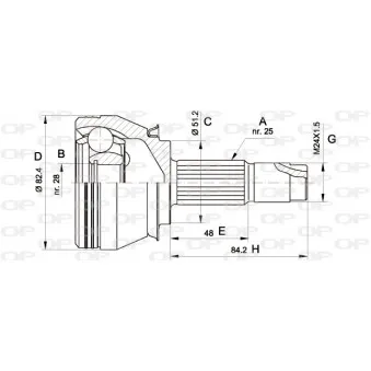 Embout de cardan avant (kit de réparation) OPEN PARTS CVJ5524.10