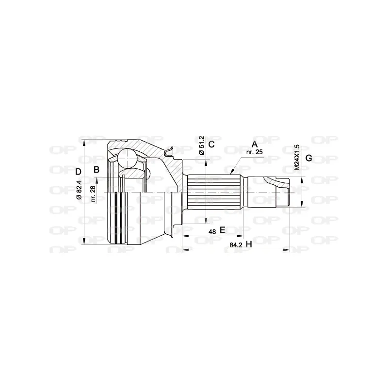 Embout de cardan avant (kit de réparation) OPEN PARTS CVJ5524.10