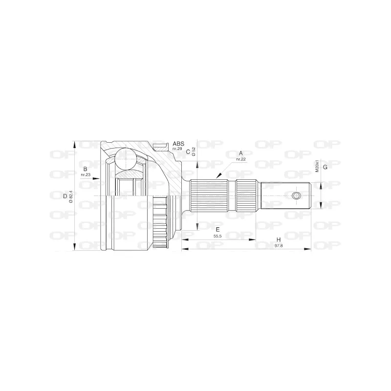 Embout de cardan avant (kit de réparation) OPEN PARTS CVJ5526.10