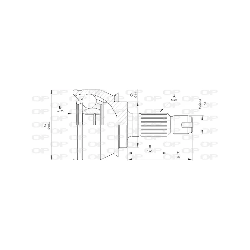 Embout de cardan avant (kit de réparation) OPEN PARTS CVJ5528.10