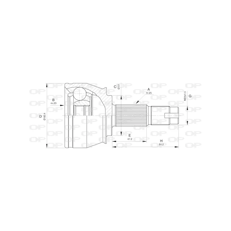 Embout de cardan avant (kit de réparation) OPEN PARTS CVJ5532.10