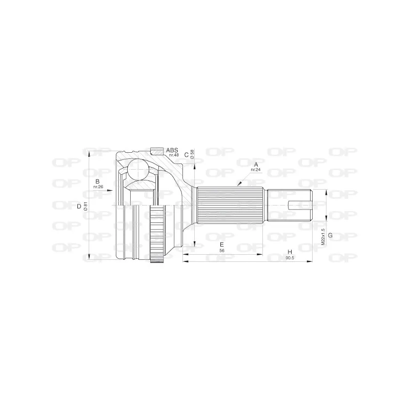 Embout de cardan avant (kit de réparation) OPEN PARTS CVJ5533.10