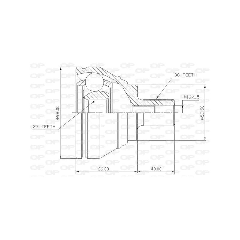 Embout de cardan avant (kit de réparation) OPEN PARTS CVJ5536.10