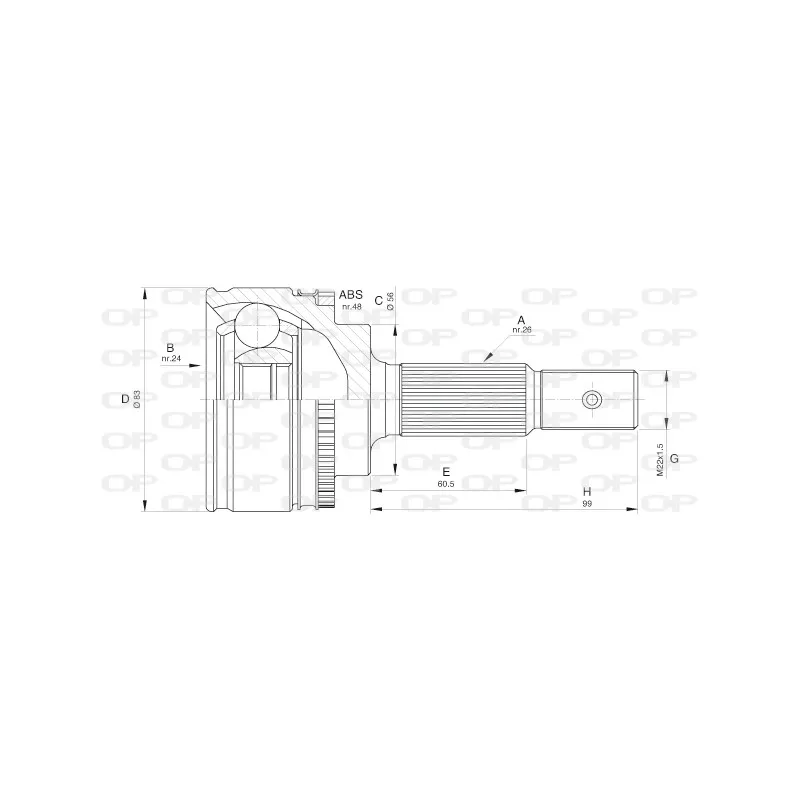 Embout de cardan avant (kit de réparation) OPEN PARTS CVJ5544.10