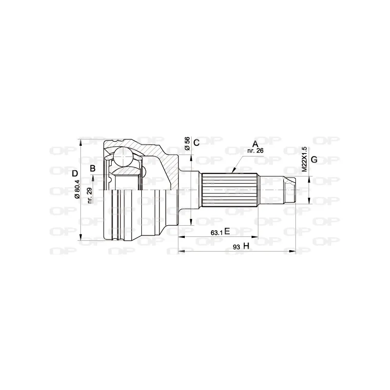 Embout de cardan avant (kit de réparation) OPEN PARTS CVJ5554.10