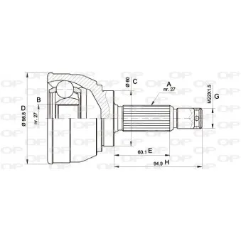 Embout de cardan avant (kit de réparation) OPEN PARTS CVJ5561.10