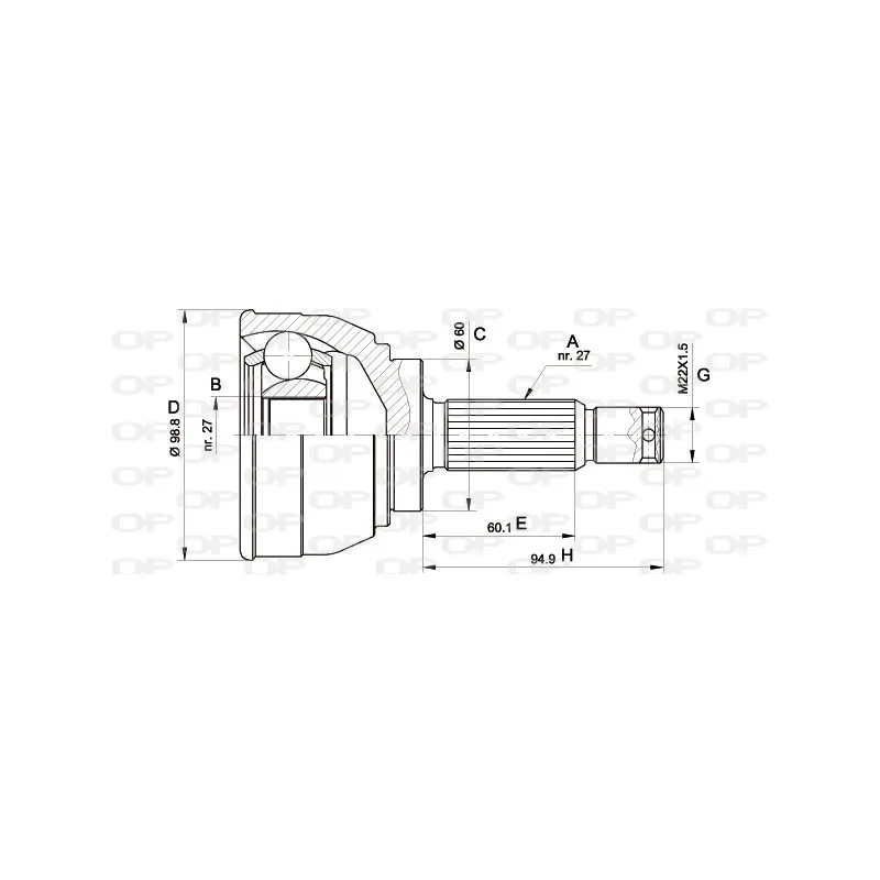 Embout de cardan avant (kit de réparation) OPEN PARTS CVJ5561.10
