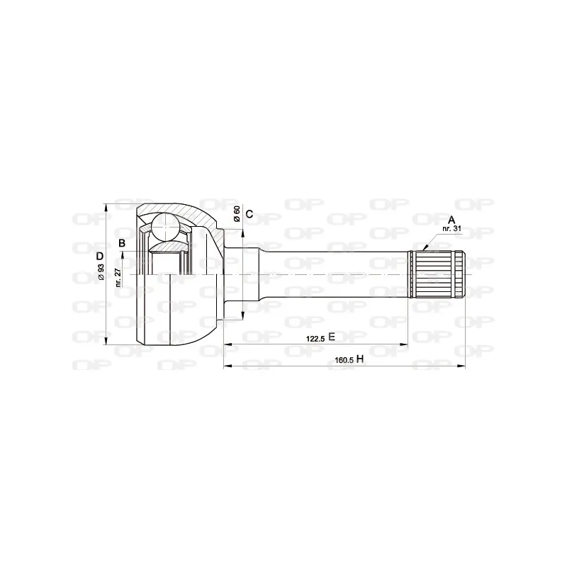 Embout de cardan avant (kit de réparation) OPEN PARTS CVJ5562.10