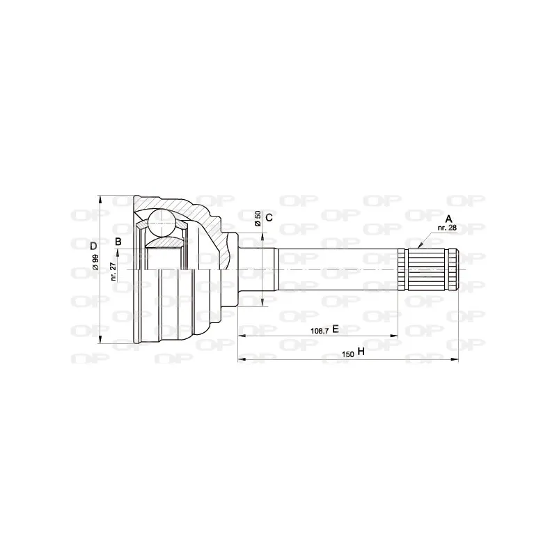 Embout de cardan avant (kit de réparation) OPEN PARTS CVJ5564.10