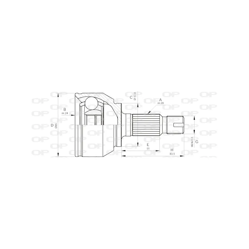 Embout de cardan avant (kit de réparation) OPEN PARTS CVJ5567.10