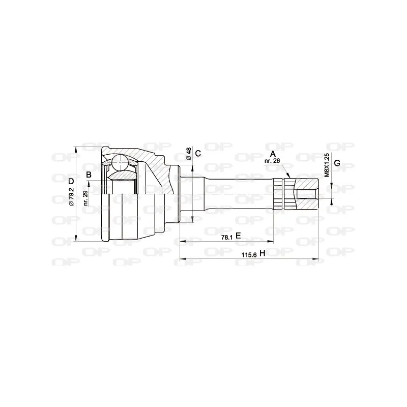 Embout de cardan avant (kit de réparation) OPEN PARTS CVJ5568.10