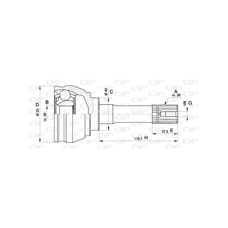 Embout de cardan avant (kit de réparation) OPEN PARTS CVJ5569.10