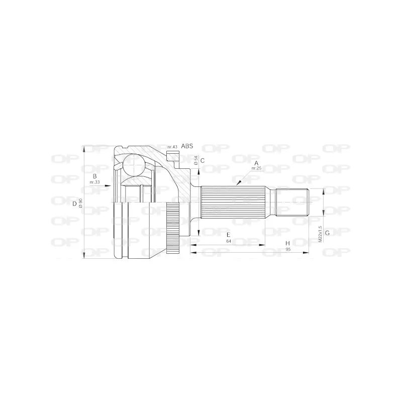 Embout de cardan avant (kit de réparation) OPEN PARTS CVJ5572.10