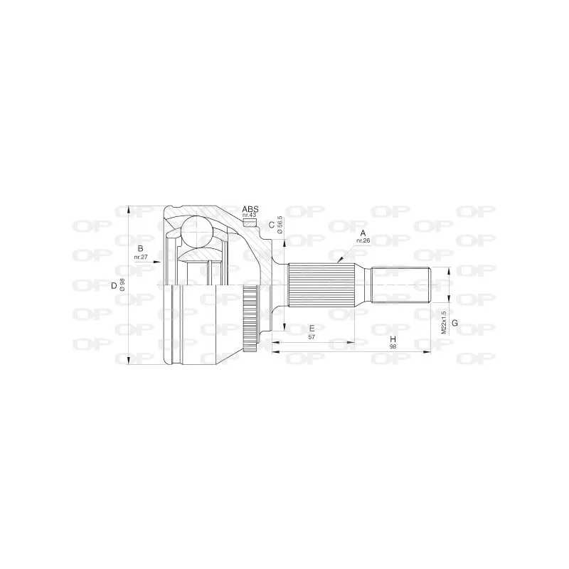 Embout de cardan avant (kit de réparation) OPEN PARTS CVJ5573.10
