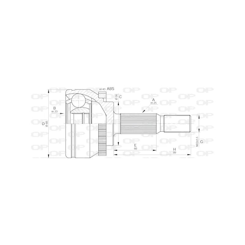 Embout de cardan avant (kit de réparation) OPEN PARTS CVJ5574.10