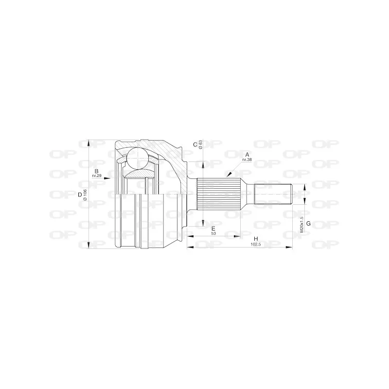Embout de cardan avant (kit de réparation) OPEN PARTS CVJ5579.10