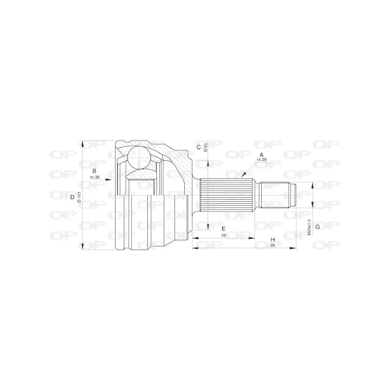 Embout de cardan avant (kit de réparation) OPEN PARTS CVJ5580.10