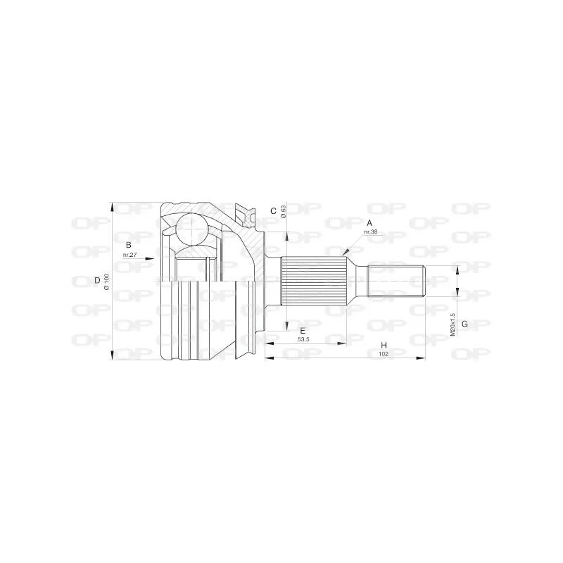 Embout de cardan avant (kit de réparation) OPEN PARTS CVJ5581.10
