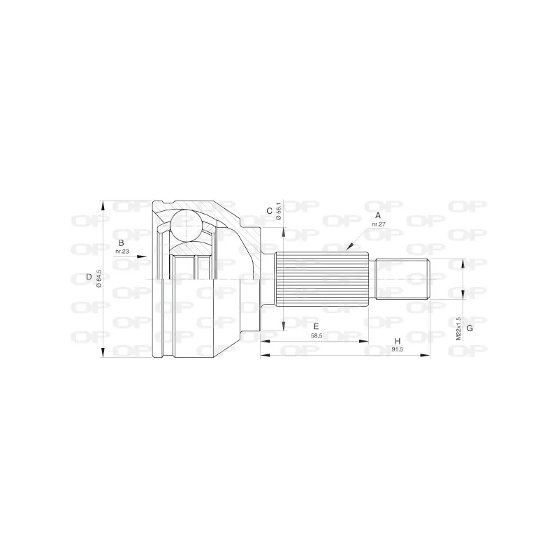 Embout de cardan avant (kit de réparation) OPEN PARTS CVJ5582.10