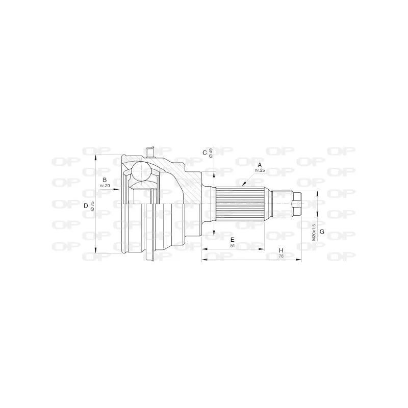 Embout de cardan avant (kit de réparation) OPEN PARTS CVJ5585.10