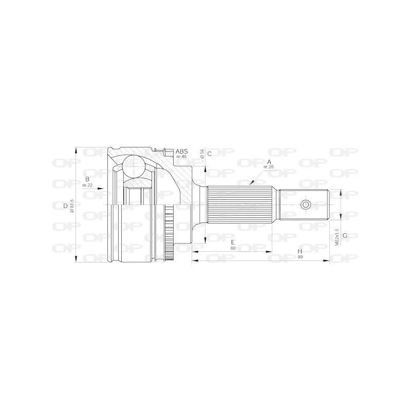 Embout de cardan avant (kit de réparation) OPEN PARTS CVJ5587.10