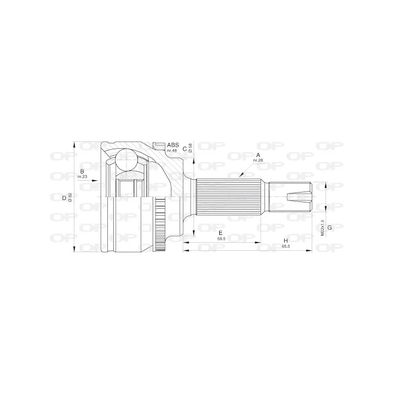 Embout de cardan avant (kit de réparation) OPEN PARTS CVJ5588.10