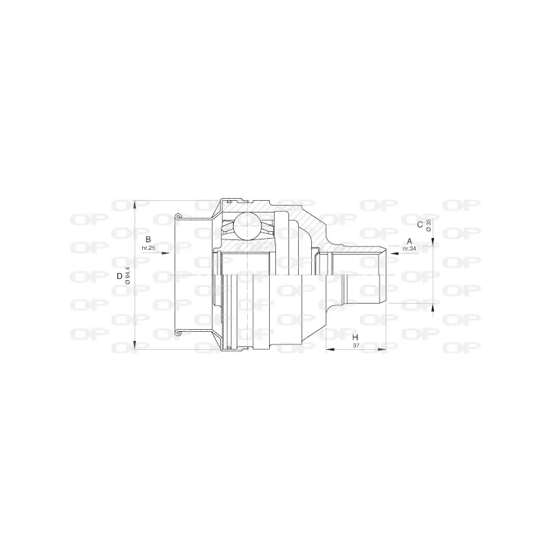 Embout de cardan avant (kit de réparation) OPEN PARTS CVJ5591.20