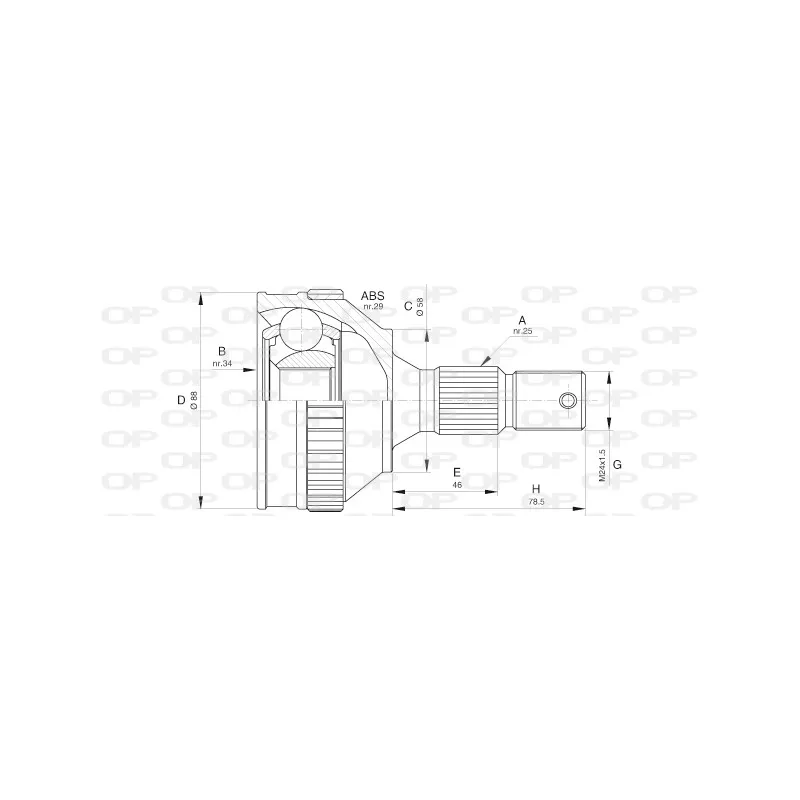 Embout de cardan avant (kit de réparation) OPEN PARTS CVJ5592.10