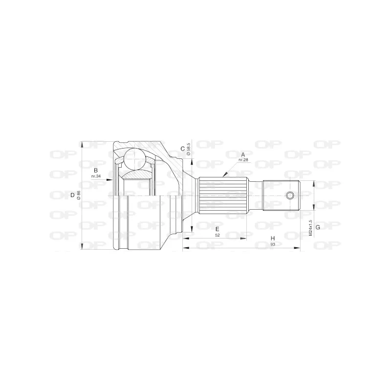 Embout de cardan avant (kit de réparation) OPEN PARTS CVJ5594.10