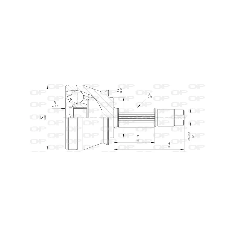 Embout de cardan avant (kit de réparation) OPEN PARTS CVJ5595.10