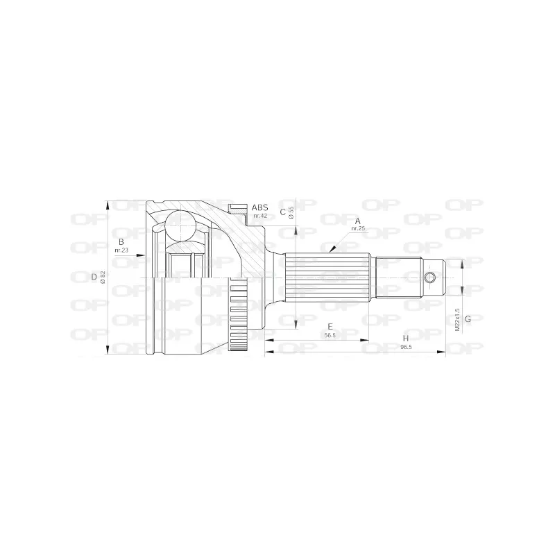 Embout de cardan avant (kit de réparation) OPEN PARTS CVJ5597.10