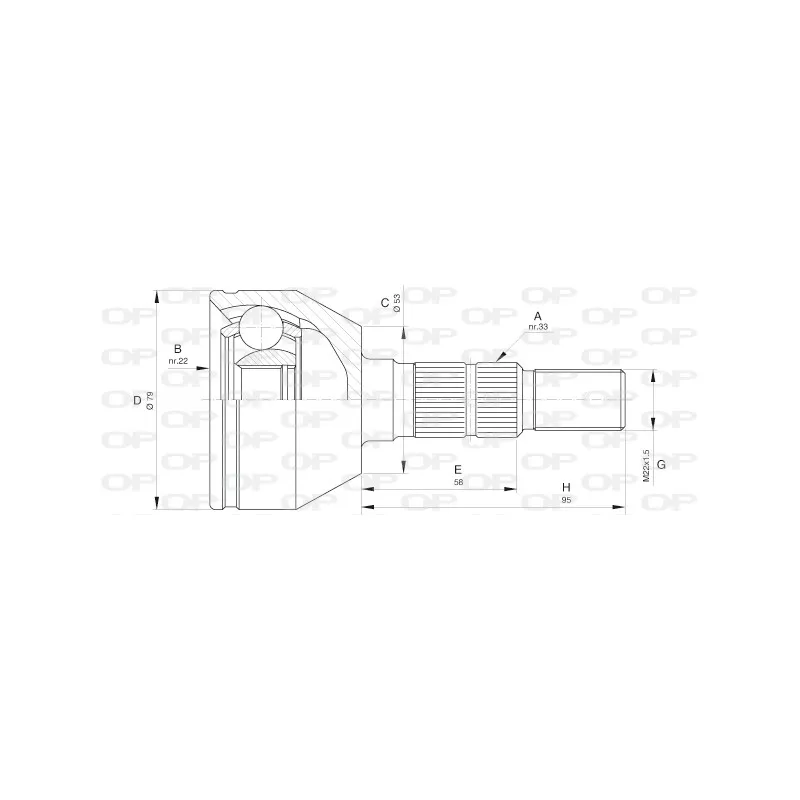 Embout de cardan avant (kit de réparation) OPEN PARTS CVJ5598.10