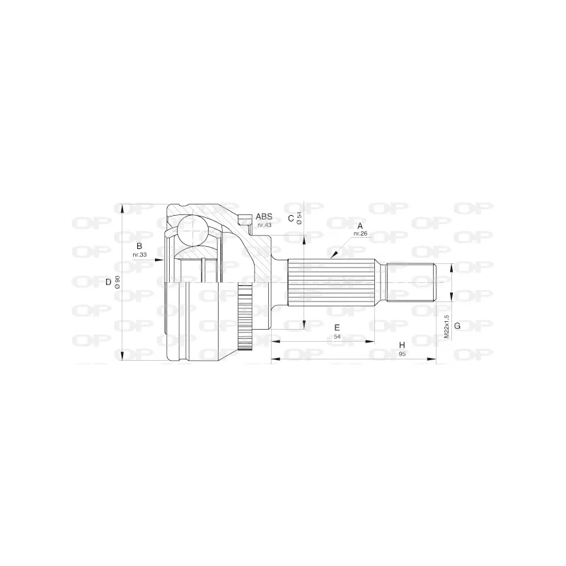 Embout de cardan avant (kit de réparation) OPEN PARTS CVJ5600.10
