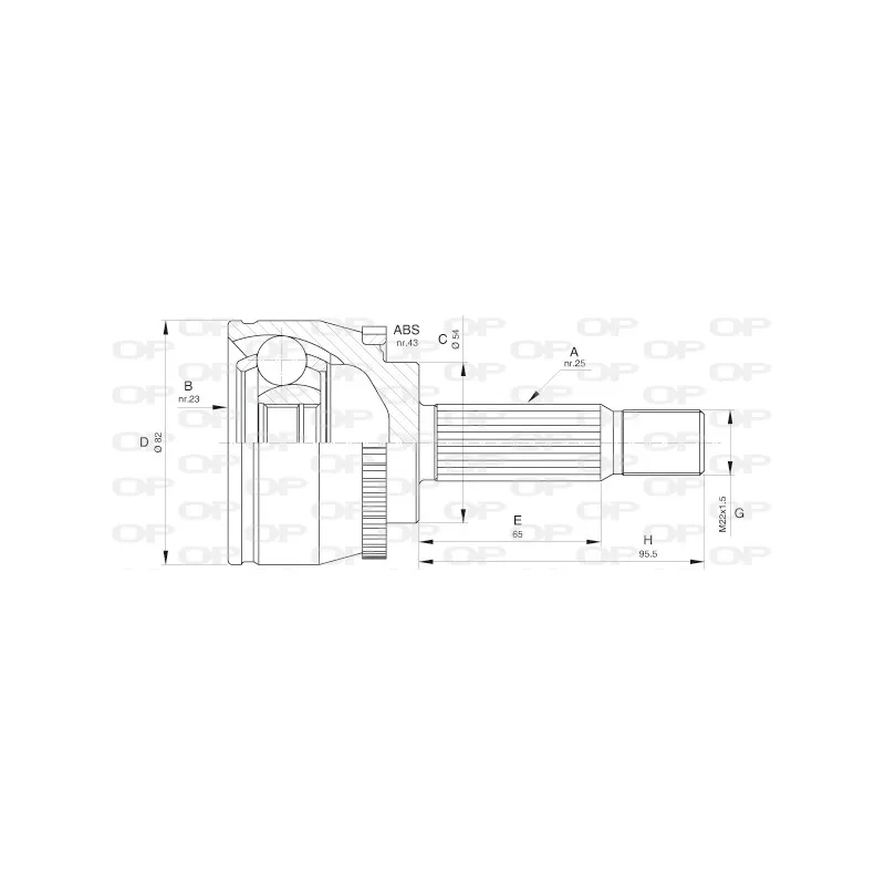 Embout de cardan avant (kit de réparation) OPEN PARTS CVJ5601.10