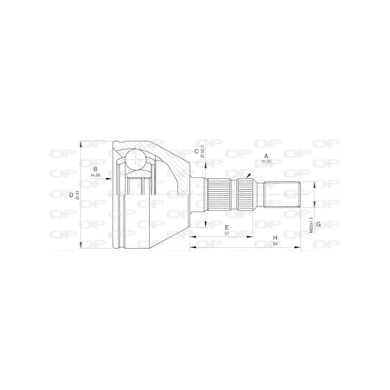 Embout de cardan avant (kit de réparation) OPEN PARTS CVJ5603.10