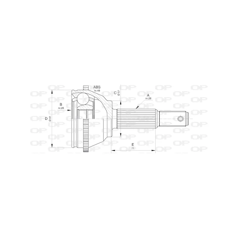 Embout de cardan avant (kit de réparation) OPEN PARTS CVJ5604.10