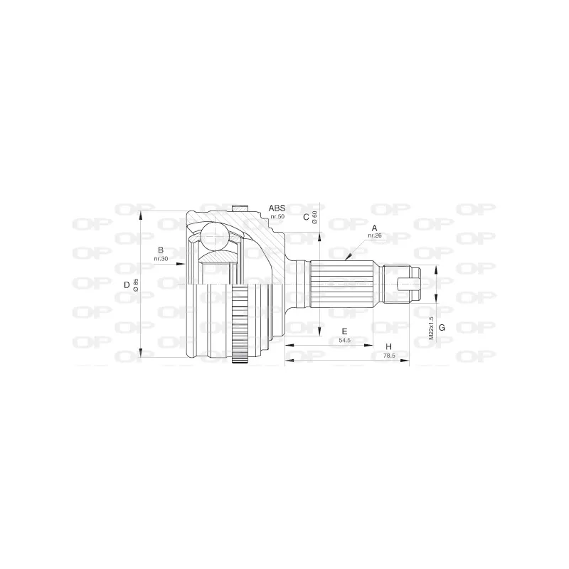 Embout de cardan avant (kit de réparation) OPEN PARTS CVJ5605.10