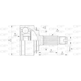 Embout de cardan avant (kit de réparation) OPEN PARTS CVJ5606.10