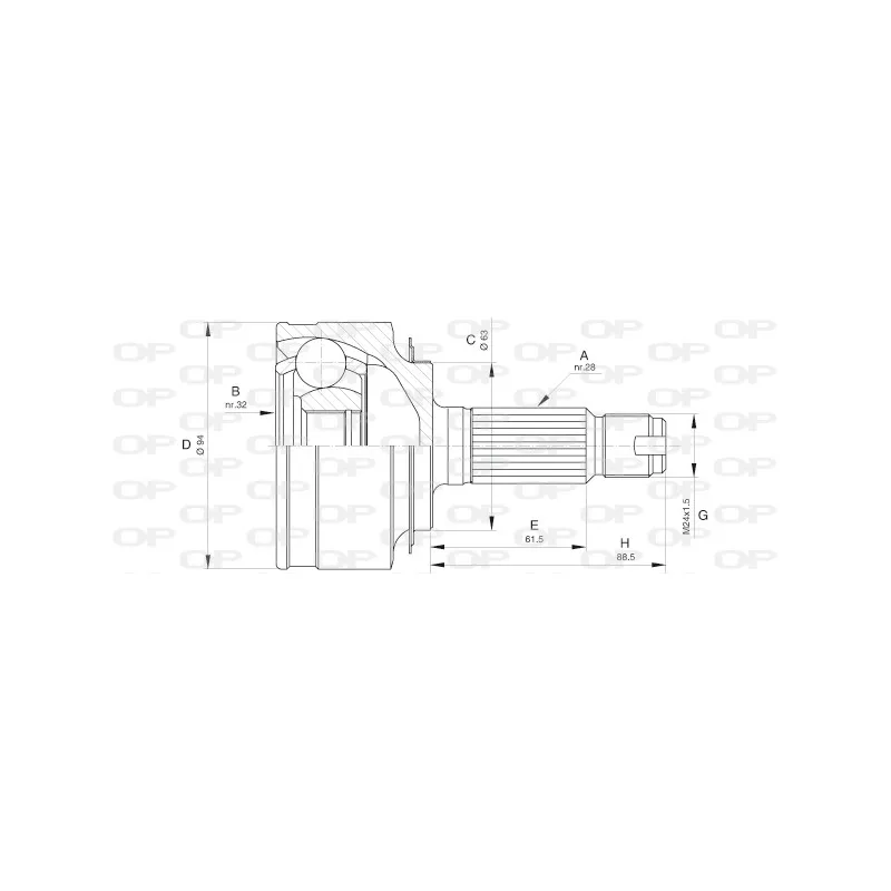 Embout de cardan avant (kit de réparation) OPEN PARTS CVJ5606.10