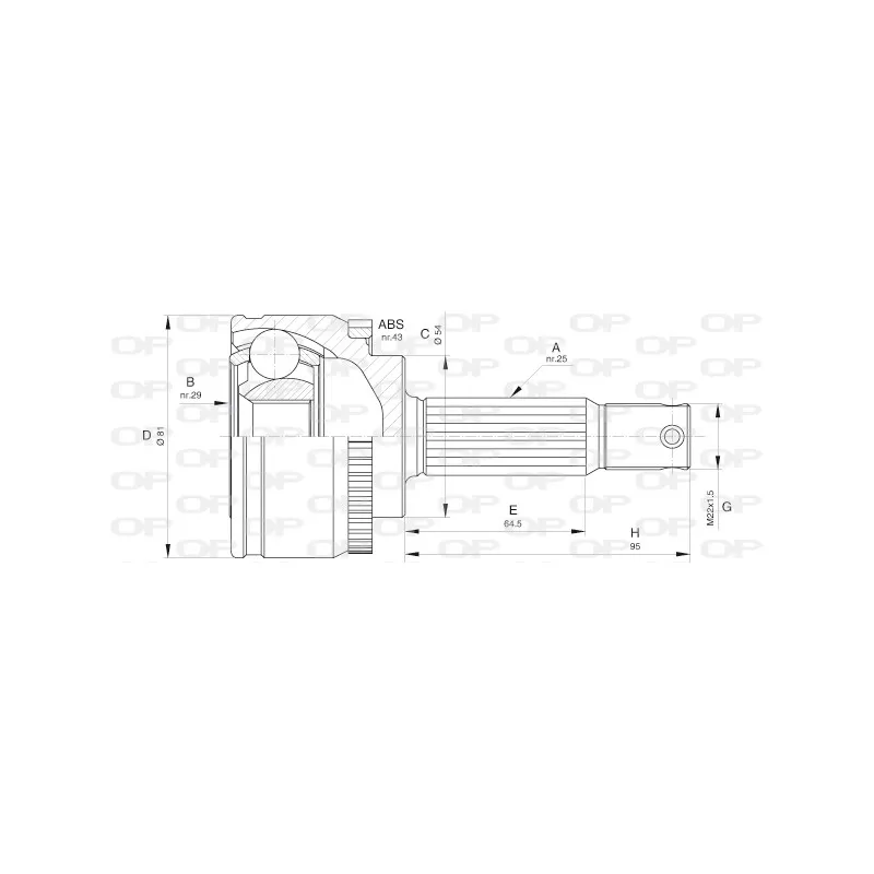 Embout de cardan avant (kit de réparation) OPEN PARTS CVJ5607.10