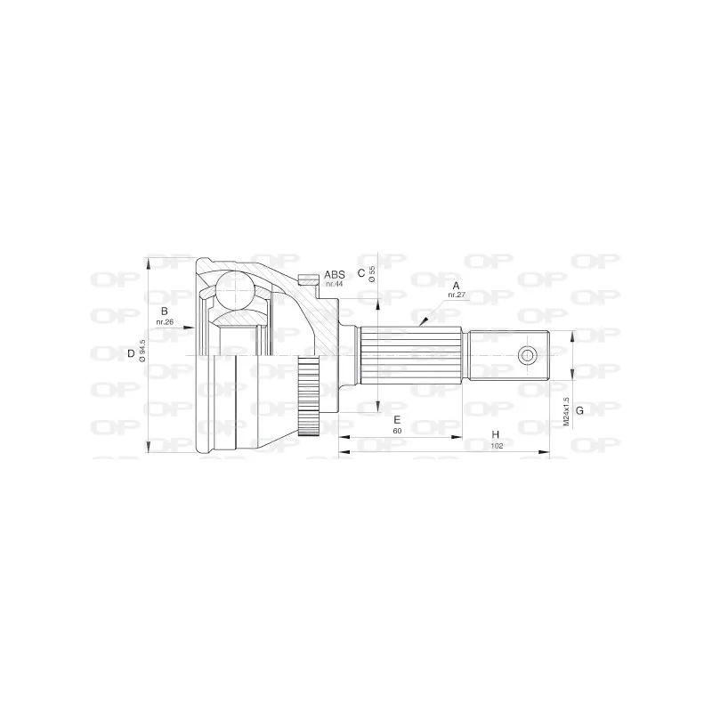 Embout de cardan avant (kit de réparation) OPEN PARTS CVJ5611.10
