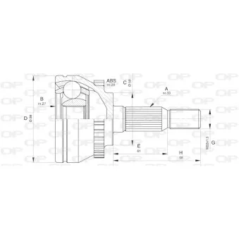 Embout de cardan avant (kit de réparation) OPEN PARTS CVJ5612.10