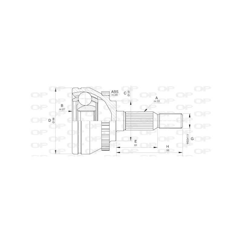 Embout de cardan avant (kit de réparation) OPEN PARTS CVJ5612.10
