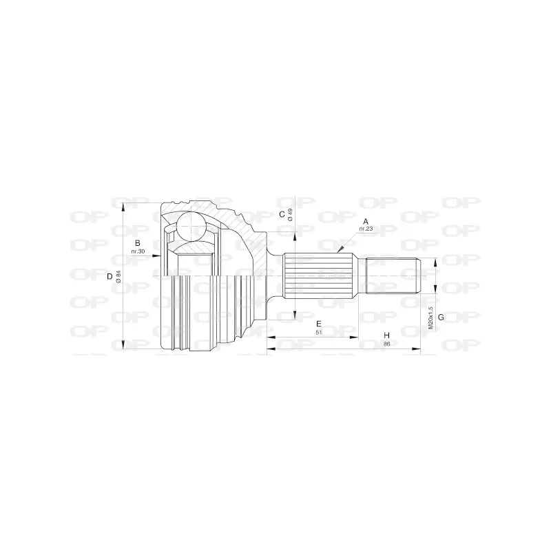 Embout de cardan avant (kit de réparation) OPEN PARTS CVJ5613.10